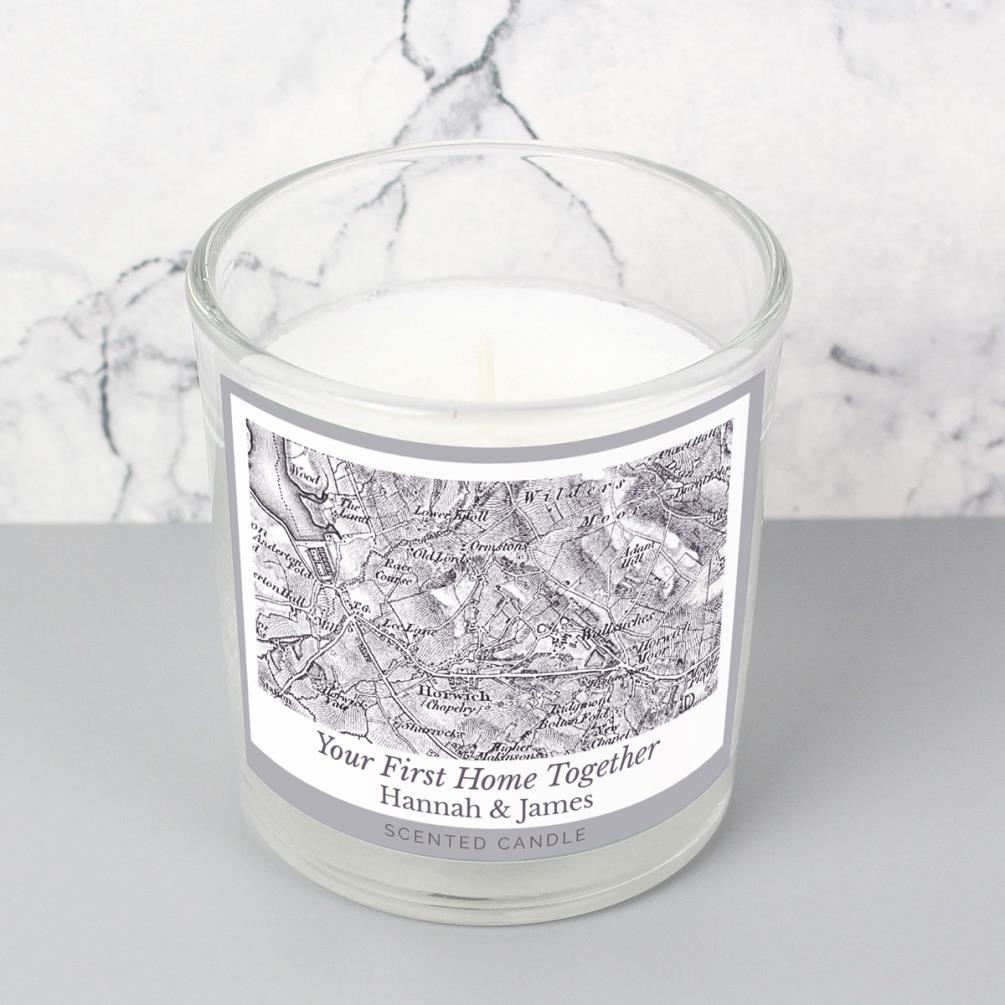 Personalised 1805 - 1874 Old Series Map Compass Jar Candle Extra Image 1